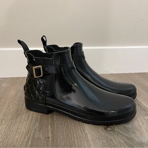 Hunter Rain Boots Refined Gloss Quilt Chelsea